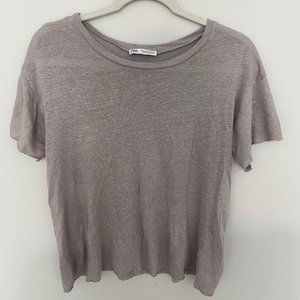 grey ZARA raw hem t-shirt